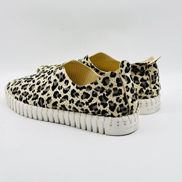 Ilse Jacobsen Shoes Womens 37 US 7 Brown Black Animal Print Tulip Slip On Flats - Picture 5 of 11